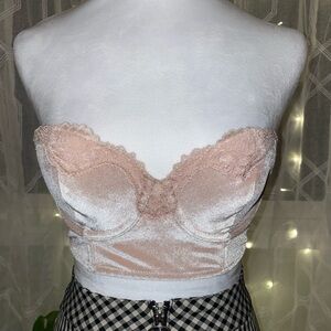 Victoria's Secret Blush Velvet Lace Bustier